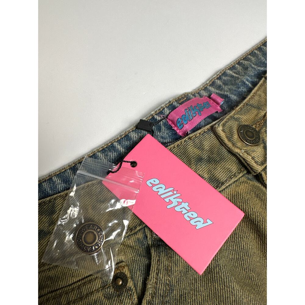 EDIKTED Muddy Washed Low Rise Baggy Jeans Indie Sleaze It Girl Grunge Sz M NWT - Picture 3 of 12